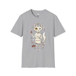 Camiseta turca con estampado de gato de Angora / Camiseta con estampado Ankara, Camiseta unisex de la cultura turca Sport Grey