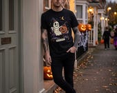 Cute Ghost Pumpkin Shirt | Witch Hat Halloween T Shirt | Spooky Season Graphic Tee | Best Friends Fall Tee | Retro Spooky Tee | Unisex Gift