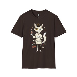 Camiseta turca con estampado de gato de Angora / Camiseta con estampado Ankara, Camiseta unisex de la cultura turca Dark Chocolate