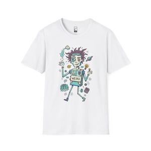 Koszulka z nadrukiem znaku zodiaku Wodnik | Ekscentryczny Wodnik, koszulka unisex z grafiką astrologiczną White