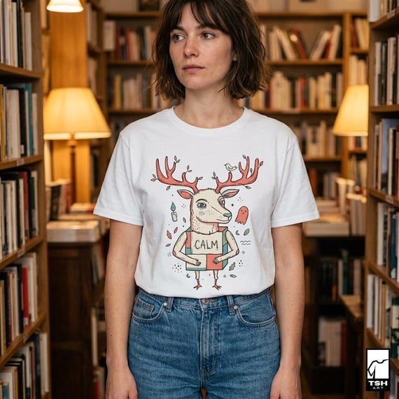 Deer Shirt | Cottagecore Woodland Tee | Calm Nature T Shirt | Boho Forest Graphic Tee | Cute Deer Shirt | Mindfulness Gift