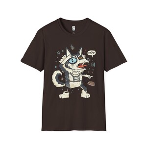 Husky Drama T-shirt | T-shirt grappige hond, uniseks shirt husky-moeder, cadeau Dark Chocolate