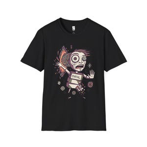 Psykedelisk T-shirt | DMT Portal Graphic Tee, Trippy Hyperspace Unisex-tröja, Helig geometri-present till honom Black