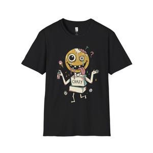 Crazy Drip Smiley T-Shirt | Weirdcore Streetwear Graphic Tee, Y2K Grunge Unisex Shirt Black