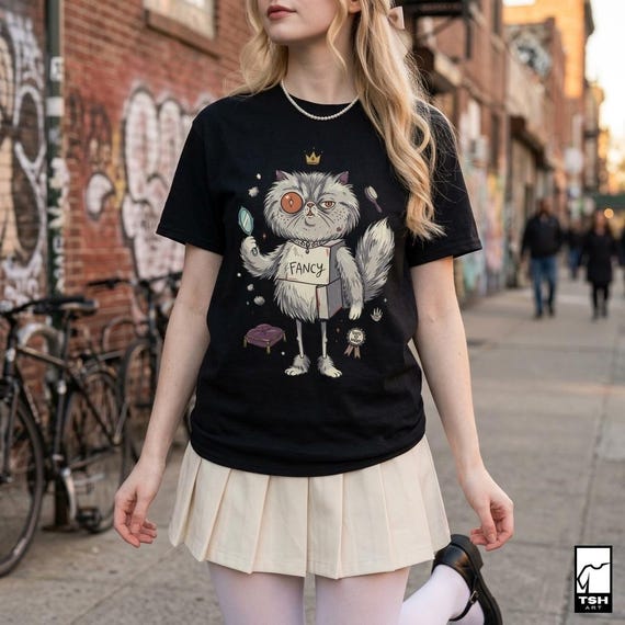 Fancy Persian Cat T-Shirt | Funny Bougie Cat Graphic Tee, Cat Royalty Unisex Shirt, Cat Lover Mom Gift