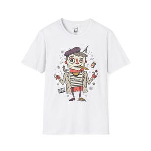 Paris Melancholie T-Shirt | French Ennui Graphic Tee, Parisian Illustration Unisex Shirt White