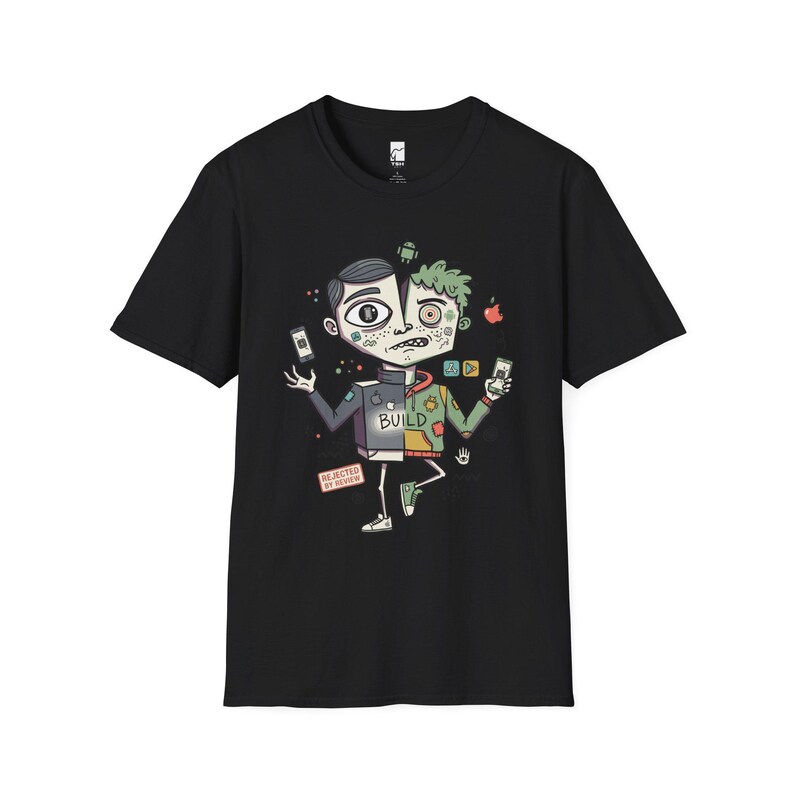 Mobile Dev Shirt | Funny iOS Tee | Android T Shirt | App Builder Graphic Tee | Software Engineer Shirt | Coder Gift Black