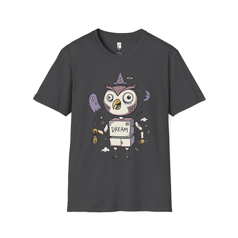 Dreamy Owl T-Shirt | Whimsigoth Graphic Tee, Mystical Unisex Shirt, Reader Gift Dark Heather