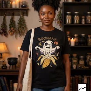 Funny Ghost Banana Shirt | Boonana Halloween T Shirt | Cute Spooky Pun Tee | Pumpkin Moon Graphic Tee | Vintage Halloween Tee | Unisex Gift