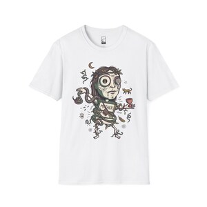 Psychedelisches T-Shirt | Ayahuasca Mutter Grafik Tee, Schamane spirituelles Unisex Shirt, Trippy Geschenk für Sie Him White