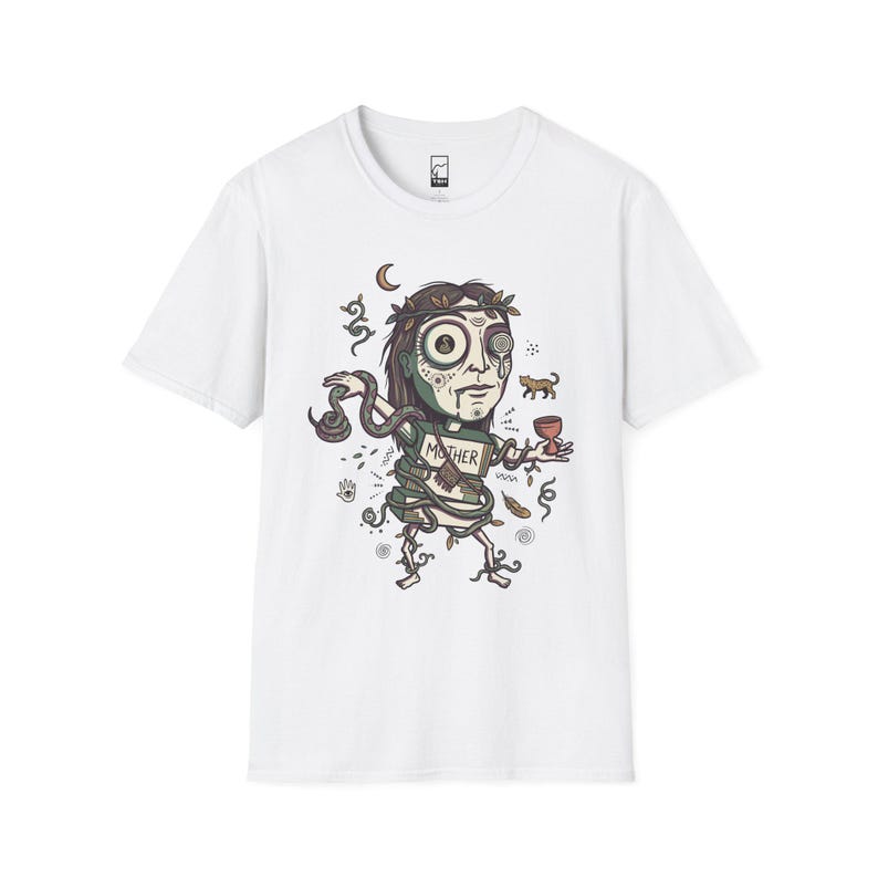Psychedelisches T-Shirt | Ayahuasca Mutter Grafik Tee, Schamane spirituelles Unisex Shirt, Trippy Geschenk für Sie Him White