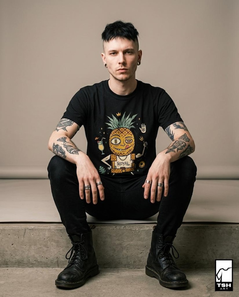 Royal Pineapple T-Shirt | Funny Tropical Graphic Tee, Tiki Hawaiian Unisex Shirt, Pineapple Lover Summer Gift