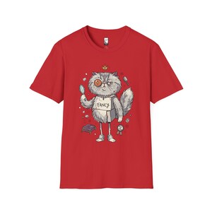Persian Cat T-Shirt | Bougie Feline Graphic Tee, Cat Royalty Unisex Shirt Red