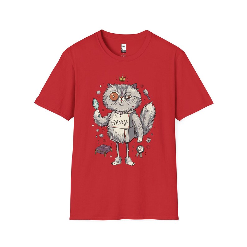 Persian Cat T-Shirt | Bougie Feline Graphic Tee, Cat Royalty Unisex Shirt Red