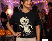 Unisex Ghost T-Shirt | Vintage Halloween Print | Spooky Graveyard Graphic Tee | Retro Ghost T-Shirt