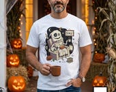 Cozy Halloween Ghost Shirt | Movie Night Graphic Tee | Spooky Season T Shirt | Autumn Binge Watching Tee | Vintage Cozy Tee | Unisex Gift