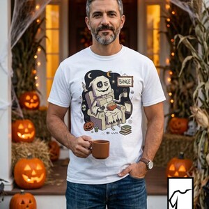 Cozy Halloween Ghost Shirt | Movie Night Graphic Tee | Spooky Season T Shirt | Autumn Binge Watching Tee | Vintage Cozy Tee | Unisex Gift
