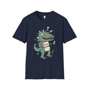 Funny RAWR T-Rex Shirt | Retro Dinosaur Graphic Tee, Kids Unisex Apparel Navy