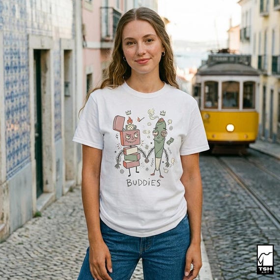 Stoner Buddies T-Shirt | Funny 420 Graphic Tee, Smoke Buddy Unisex Shirt, High Vibes Stoner Gift