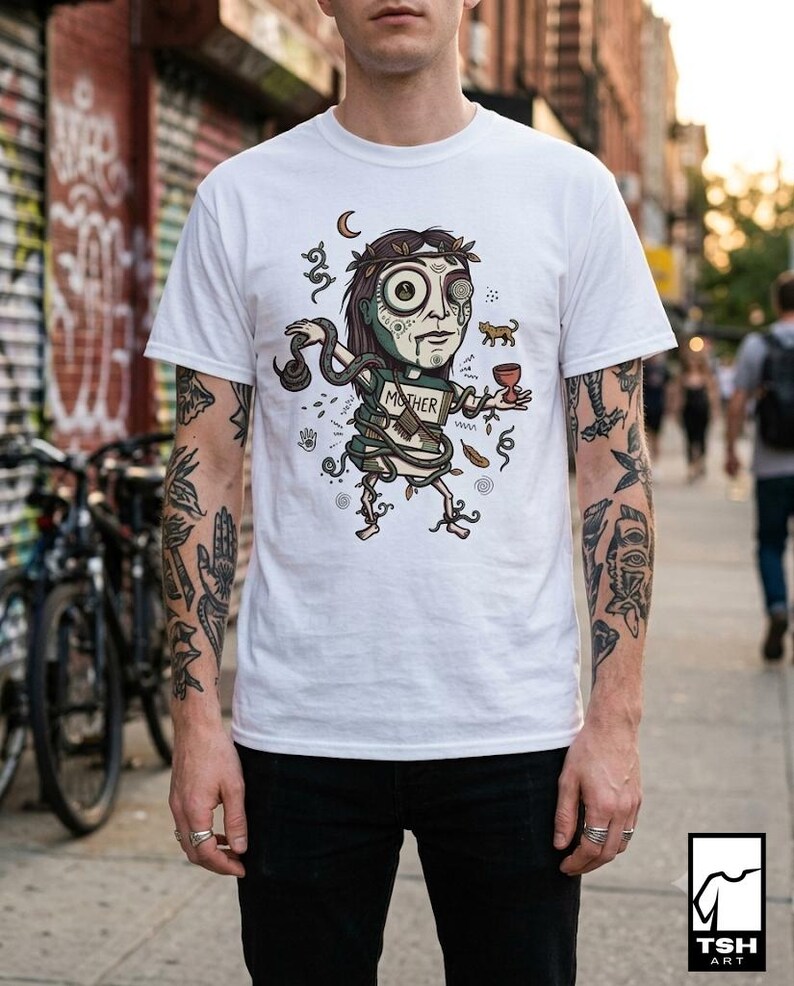 Psychedelic T-Shirt | Ayahuasca Mother Graphic Tee, Shaman Spiritual Unisex Shirt, Trippy Gift for Her Him