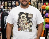 Cozy Halloween Ghost Shirt | Movie Night Graphic Tee | Spooky Season T Shirt | Autumn Binge Watching Tee | Vintage Cozy Tee | Unisex Gift