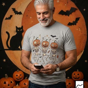Dancing Pumpkin Skeletons T-Shirt | Halloween Jack-o'-Lanterns