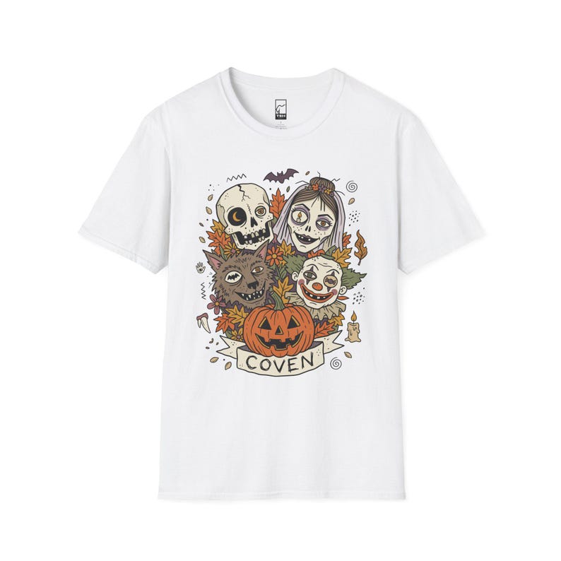 Vintage Halloween Shirt | Skull Werewolf T Shirt | Creepy Clown Witch Tee | Pumpkin Coven Graphic Tee | Retro Horror Tee | Unisex Gift image 9