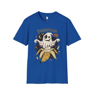 Funny Ghost Banana Shirt | Boonana Halloween T Shirt | Cute Spooky Pun Tee | Pumpkin Moon Graphic Tee | Vintage Halloween Tee | Unisex Gift Royal
