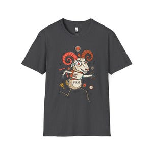 Aries Ram Graphic Tee | Funny Zodiac Astrology Unisex Shirt Dark Heather