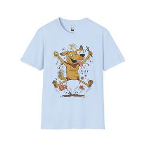 Happy Dog T-Shirt | Funny Good Boy Graphic Tee, Dog Lover Gift Light Blue