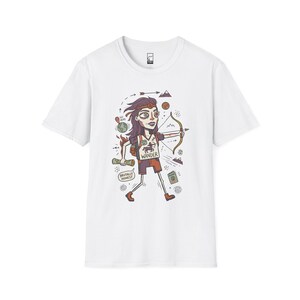 Schütze T-Shirt | Lustiges Sternzeichen Grafik T-Shirt, Fernweh Astrologie Unisex Shirt, Schütze Geburtstagsgeschenk White