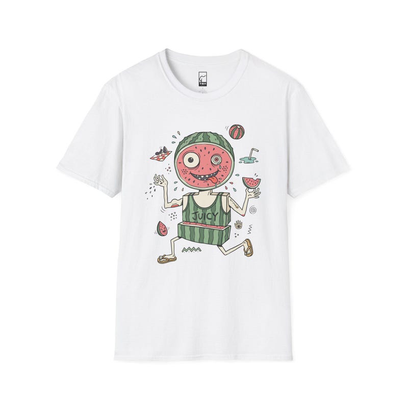 Rolig vattenmelon-T-shirt | Saftig sommargrafik-T-shirt, udda fruktälskare-T-shirt White