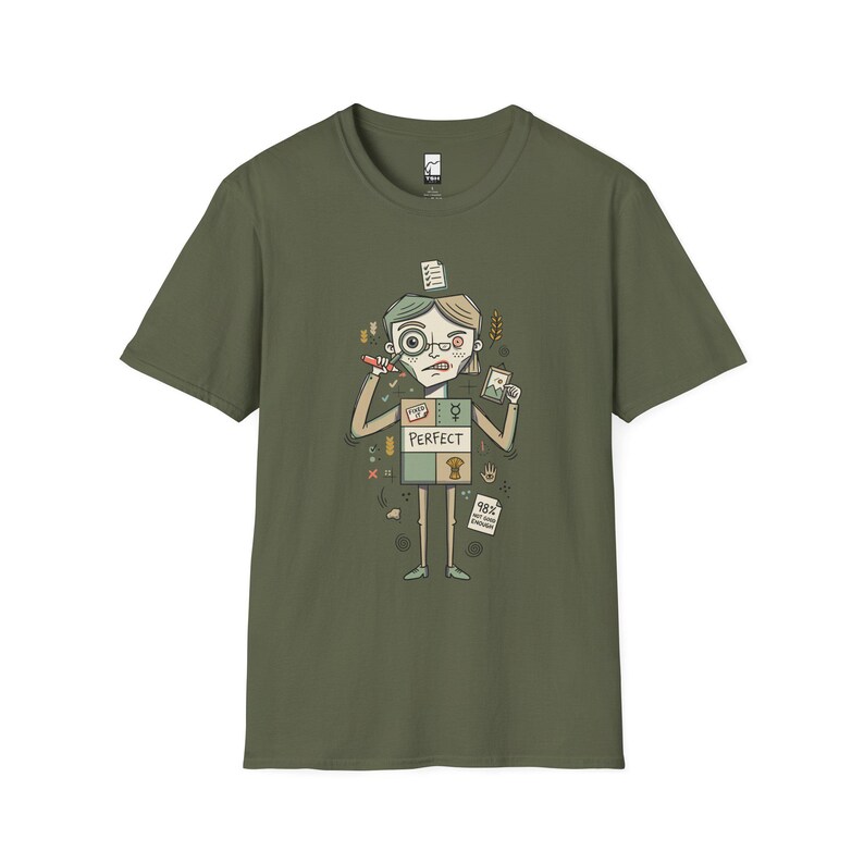 T-shirt Maagd | Zorgvuldig perfectionistisch T-shirt met sterrenbeeld, unisex astrologie-shirt Military Green