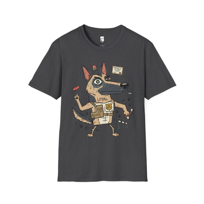 German Shepherd T-Shirt | Funny Loyal K9 Graphic Tee, Dog Lover Shirt Dark Heather