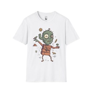 Psykedelisk kaktus-t-shirt | Desert Shaman Vision Quest grafisk t-shirt White