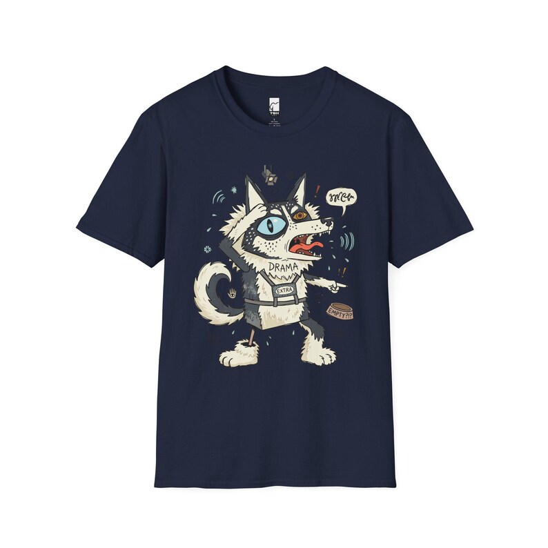 Husky Drama T-shirt | T-shirt grappige hond, uniseks shirt husky-moeder, cadeau Navy