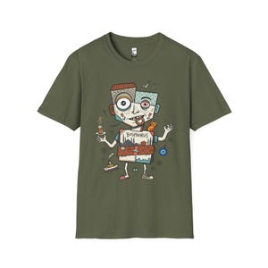 Istanbul Bosphorus Cat Tea Graphic Tee | Turkish Street Cat Unisex Shirt Military Green