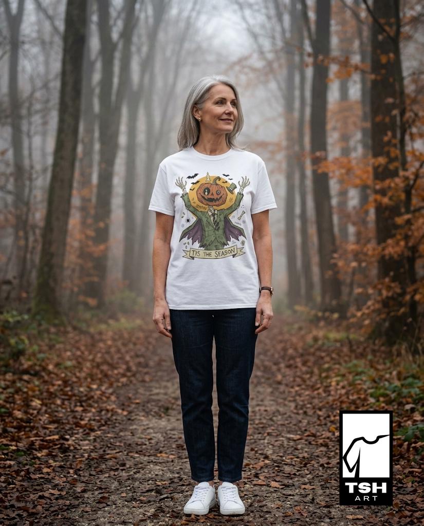 Jack O Lantern Scarecrow Shirt | Spooky Pumpkin Tee | Funny Halloween Graphic Tee | Tis The Season Shirt | Retro Fall Tee | Unisex Gift