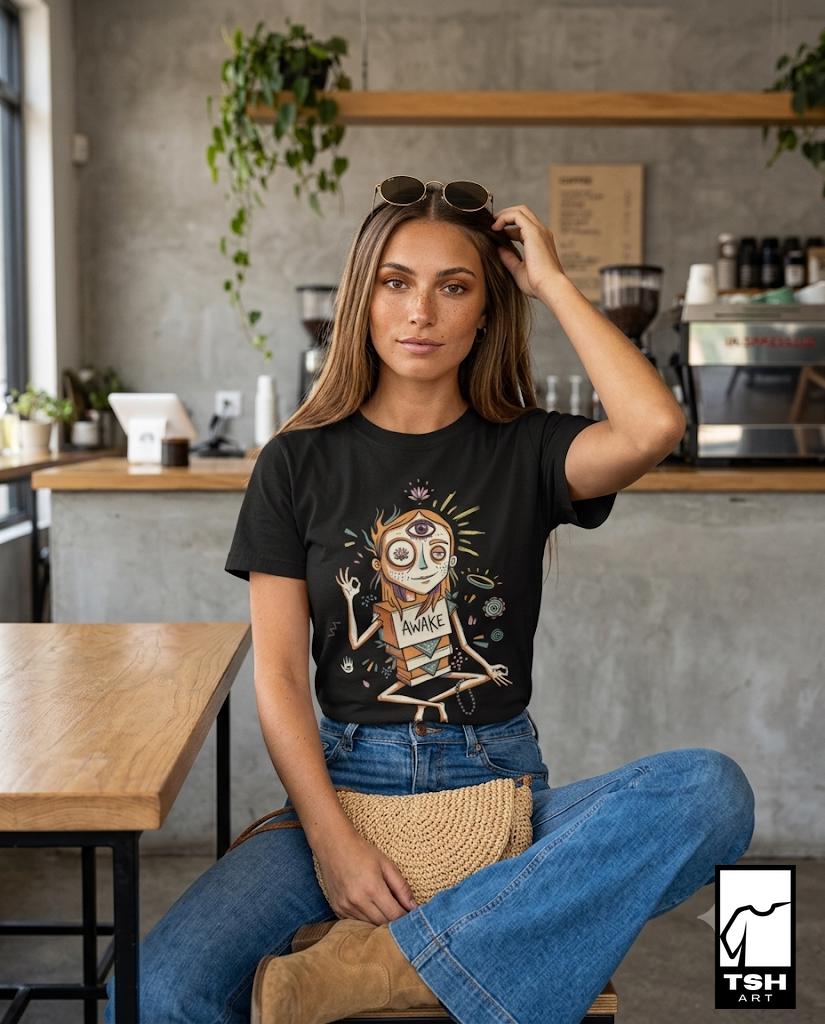 Psychedelic T-Shirt | Third Eye Graphic Tee, Spiritual Meditation Unisex Shirt, Trippy Gift for Her Him