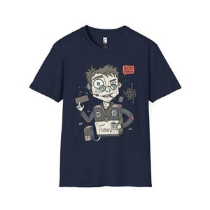 Backend Developer T-Shirt | Funny Server Error, API SQL Programmer Unisex Tee Navy