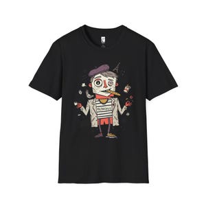 Paris Melancholie T-Shirt | French Ennui Graphic Tee, Parisian Illustration Unisex Shirt Black