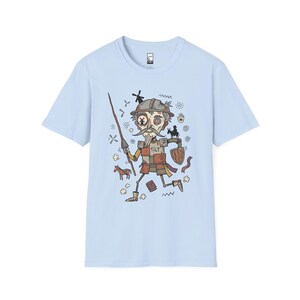 Don Quixote Graphic Tee | Funny Spanish Knight Illustration, Unisex Culture Shirt Light Blue