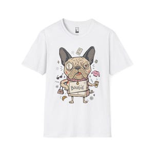 Bougie French Bulldog T-Shirt | Funny Spoiled Dog Mom Graphic Tee White