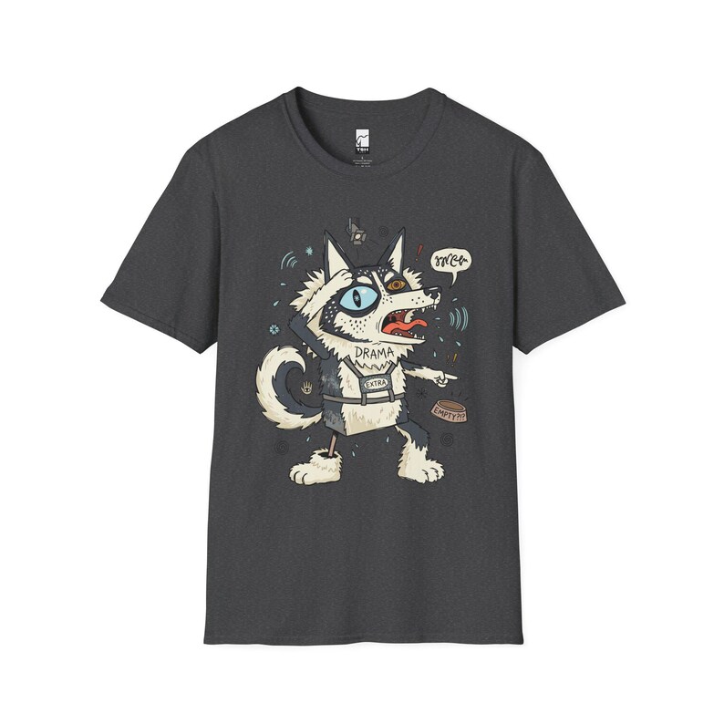 Husky Drama T-shirt | T-shirt grappige hond, uniseks shirt husky-moeder, cadeau Dark Heather