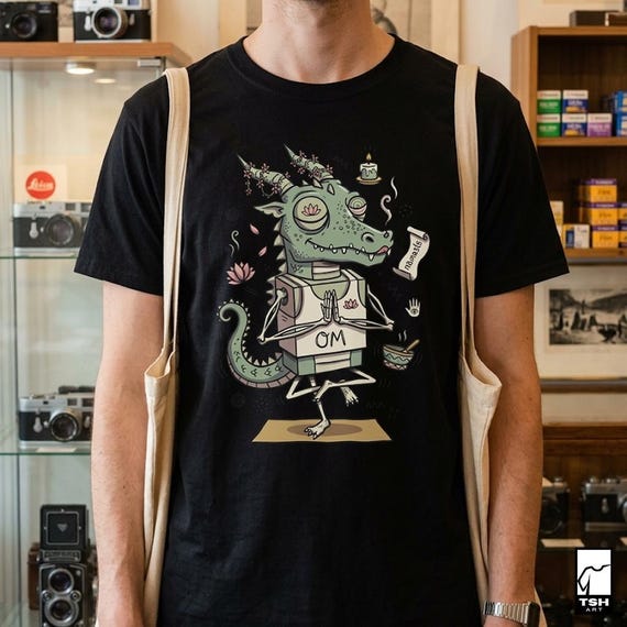 Yoga Dragon T-Shirt | Funny OM Namaste Graphic Tee, Zen Meditation Unisex Shirt