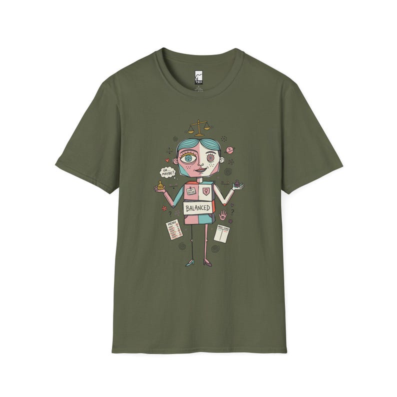 Camiseta del signo zodiacal Libra / Camiseta gráfica divertida sobre astrología para personas indecisas Military Green