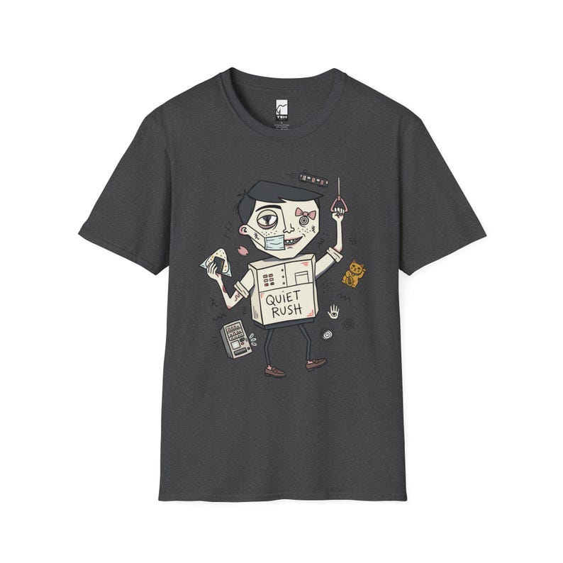 T-shirt Tokyo Vibes | Japans urbancore-shirt met graphic, Quiet Rush-illustratie Dark Heather