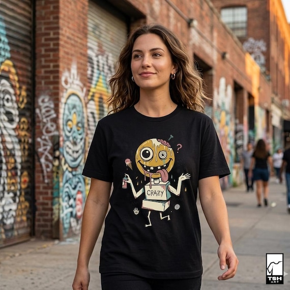 Drip Smiley Shirt | Weirdcore Streetwear Tee | Y2K Grunge T Shirt | Alt Aesthetic Graphic Tee | Crazy Smiley Shirt | Skater Gift