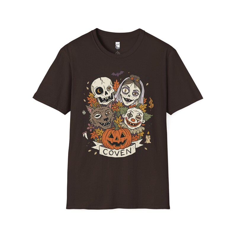 Vintage Halloween Shirt | Skull Werewolf T Shirt | Creepy Clown Witch Tee | Pumpkin Coven Graphic Tee | Retro Horror Tee | Unisex Gift image 12