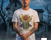 Jack O Lantern Scarecrow Shirt | Spooky Pumpkin Tee | Funny Halloween Graphic Tee | Tis The Season Shirt | Retro Fall Tee | Unisex Gift